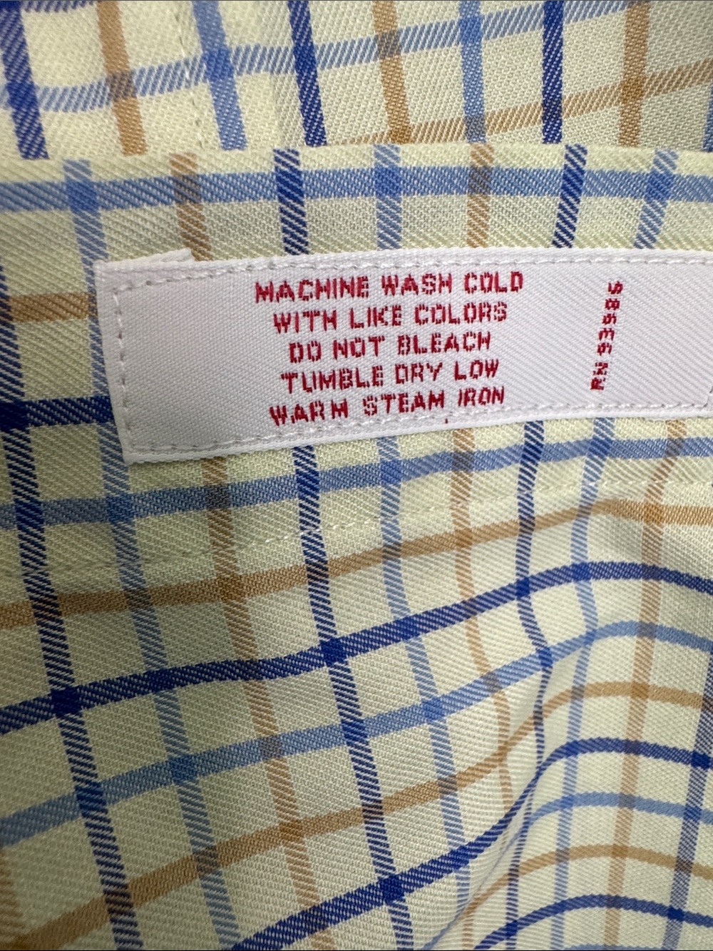 Brooks Brothers Plaid Dress Shirt Cotton Blue&Tan Windowpane Pattern Men's XL - Picture 6 of 11